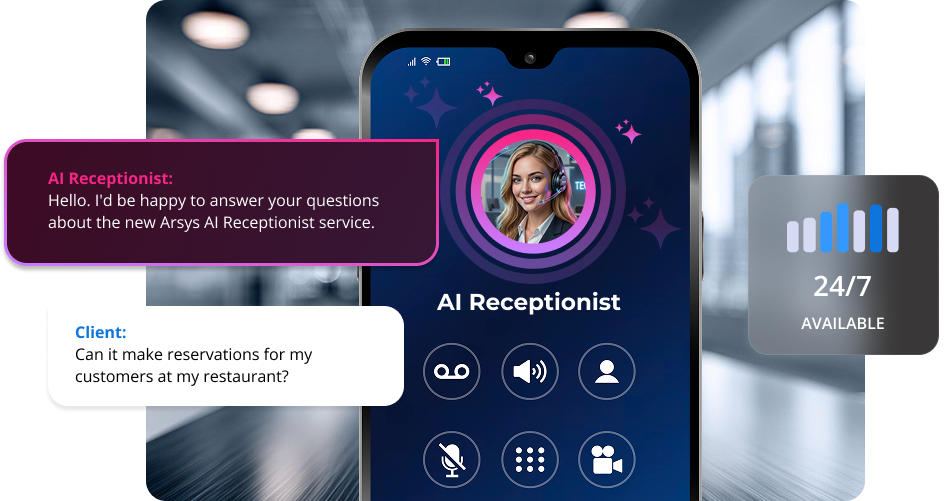 Arsys AI Receptionist available 24/7