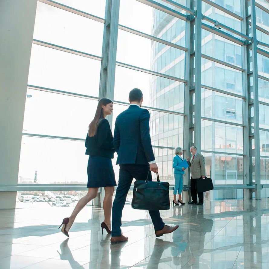 Colleagues talking about their business intelligence infrastructure