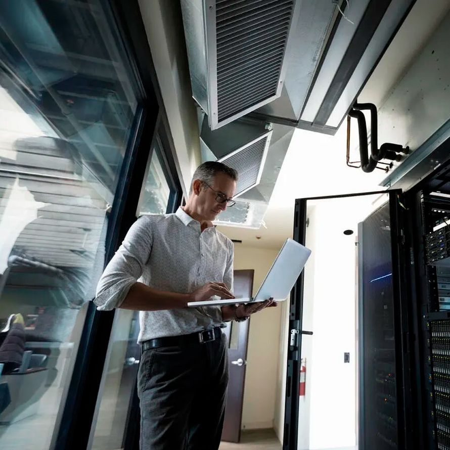 IT professional consulting his disaster recovery plans (DRP) on his computer to be prepared for any situation