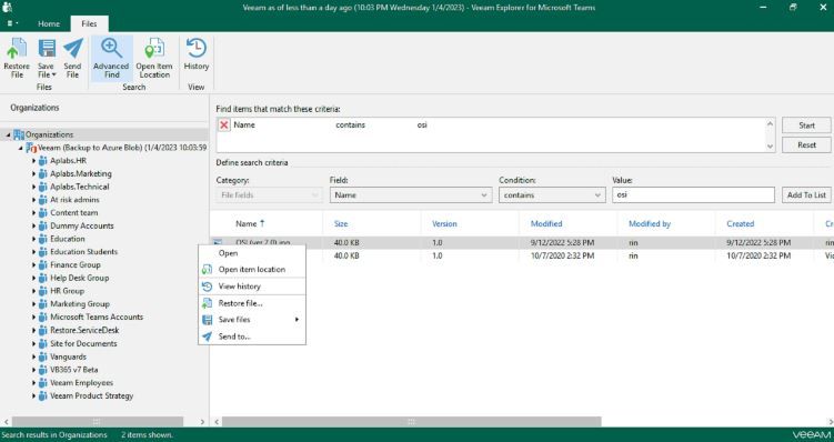 Console from which to perform all Arsys and Veeam M365 recovery procedures