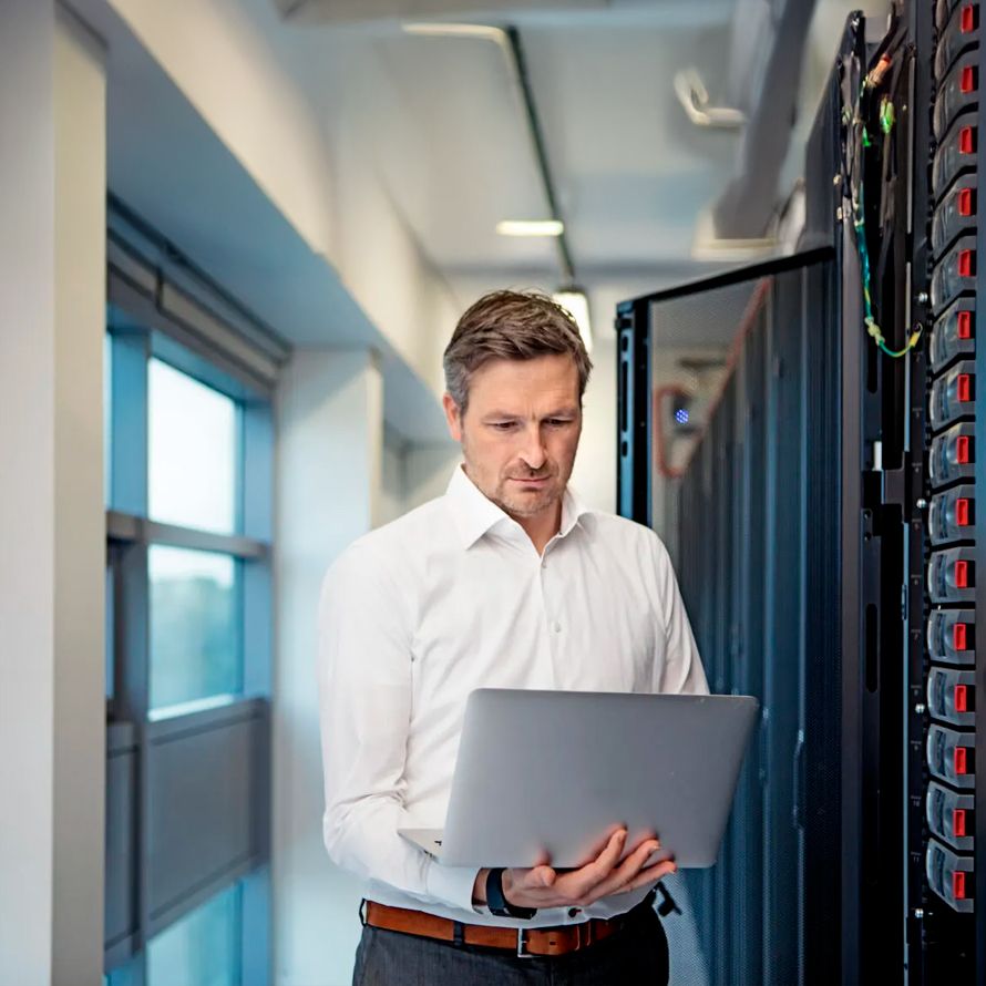 IT professional in our data center working to migrate and implement a client's solution
