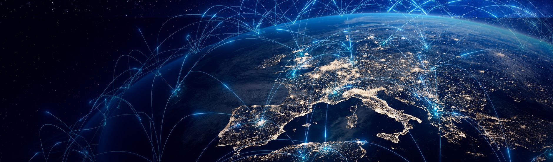 Globe with thousands of connections