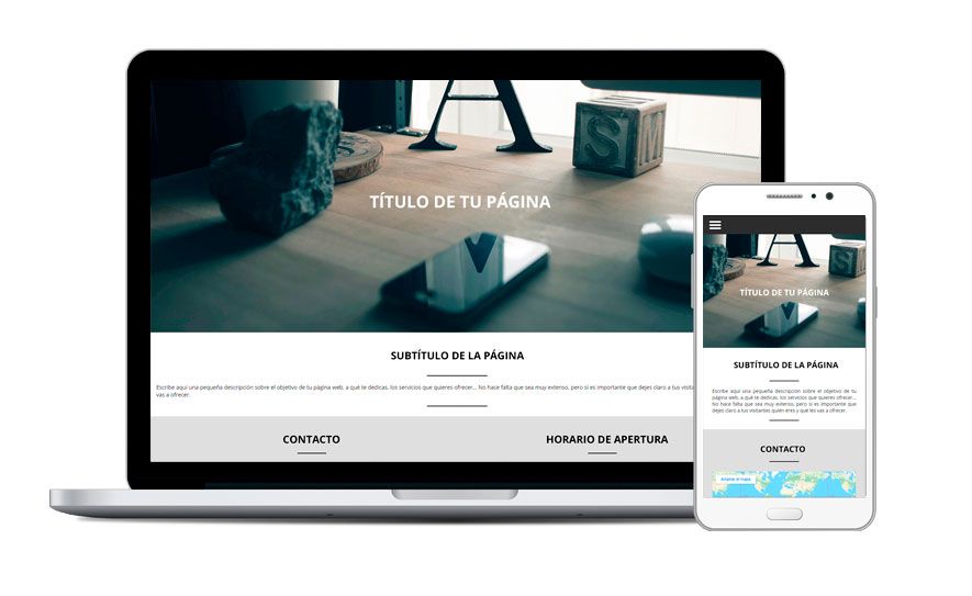 Laptop and mobile with basic web example